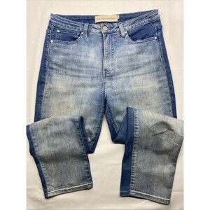 Women's Soft Surroundings Jeans 2 Tone Light Front Medium Back Size 10